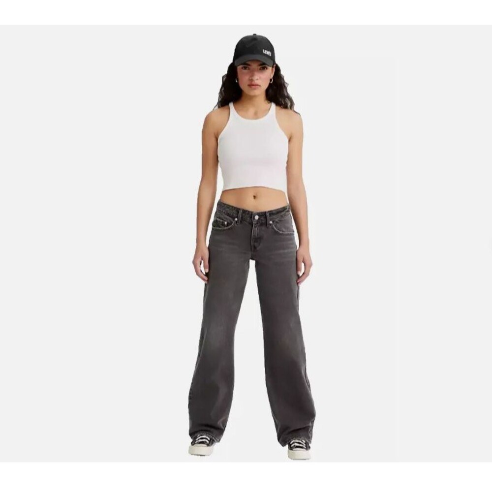 Levi's Premium Loose Straight Big E Jeans Women's 29x28 Black Denim Relaxed Fit